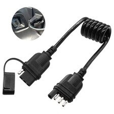 4 Way Flat Trailer Extension Coiled Cable, 4 Pin Trailer Wire 36"/3 FT-18AWG