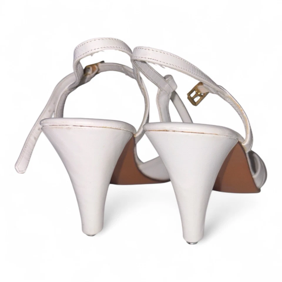 Sandalias de tacón medio con tiras de cuero Amalfi vintage de los 80 talla 7,5 para mujer Foto 4 de 4
