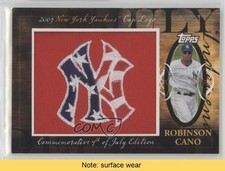 2010 Topps Jumbo Packs Manufactured Hat Logo Relic 27/99 Robinson Cano READ q9p