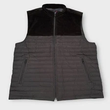 UNTUCKit Vest Mens XL Black Gosset Upper Corduroy Quilted Lined Zipper Pockets