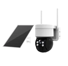 Solar Security Camera Wireless Outdoor WiFi Battery Surveillance Camera - White