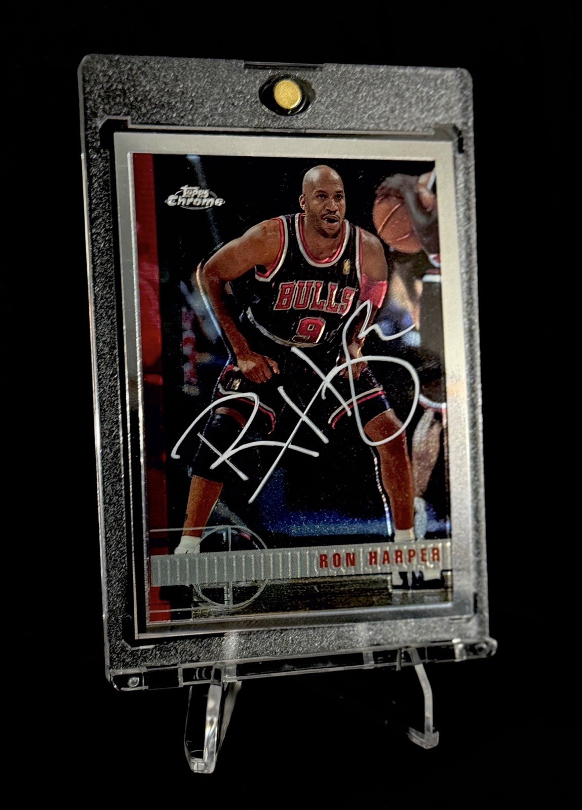 1997-98 Topps Chrome RON HARPER AUTO HARD SIGNED SWAU Certified#58 Chicago Bulls