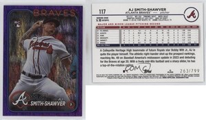 2024 Topps Series 1 Purple Holofoil /799 AJ Smith-Shawver #117 Rookie RC