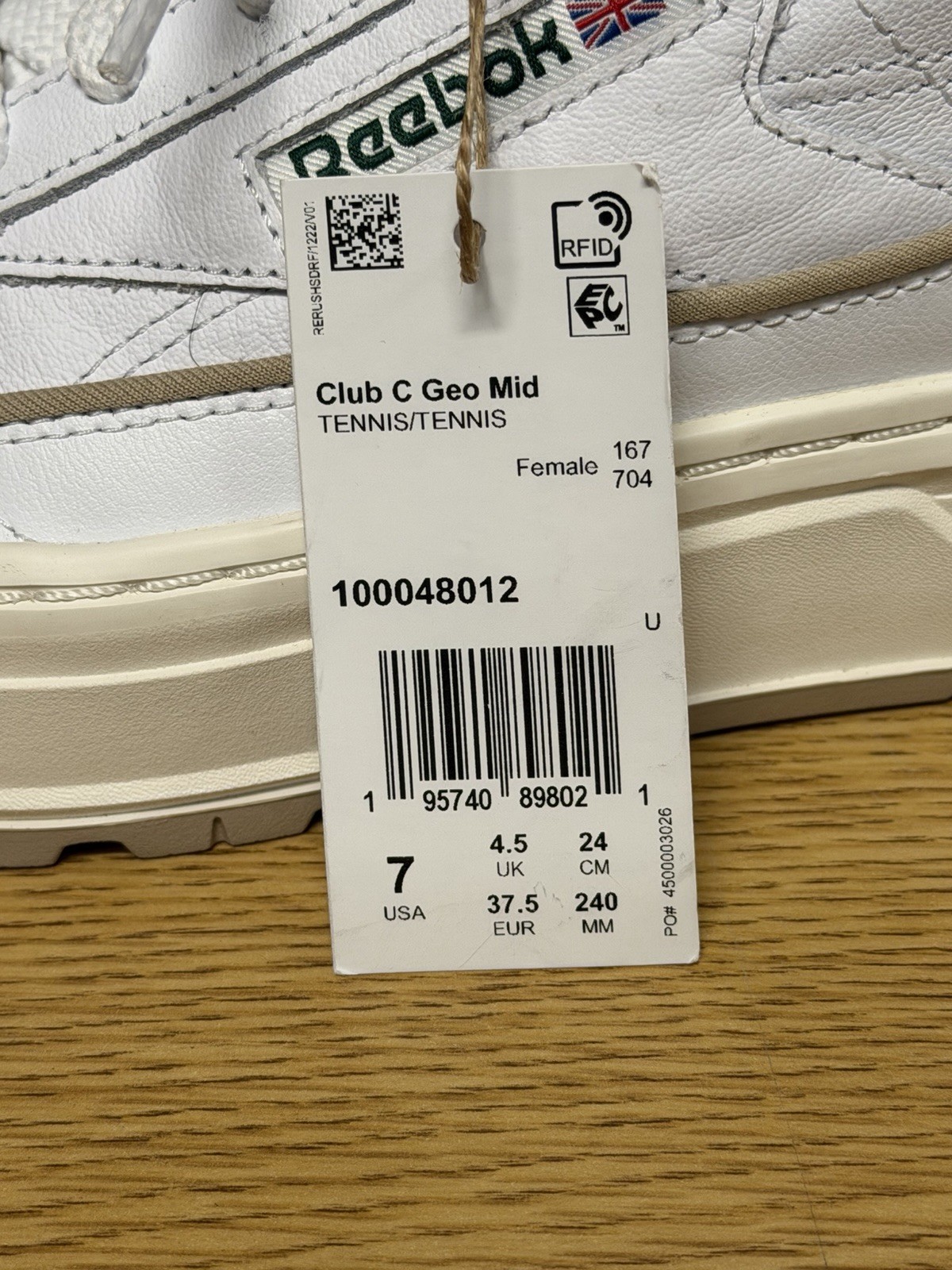 Women Size 7 Reebok Club C Double Geo Mid Tennis thumbnail 9