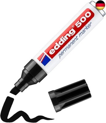 Edding 500 Permanent Marker with Chisel Tip, 2 ? 7 mm 1 unidad Black