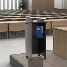 Moveable Lectern Podium Stand, Portable Podium Pulpits Church Pulpit with wheels