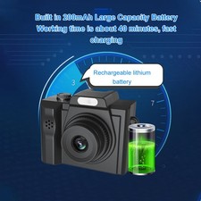 Small Vintage Camera 1.3 Inch Screen Type C Charging 200mAh Battery Keyring