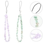 2 Pcs Crystal Lanyard Cell Phone Jewelry Natural Charm