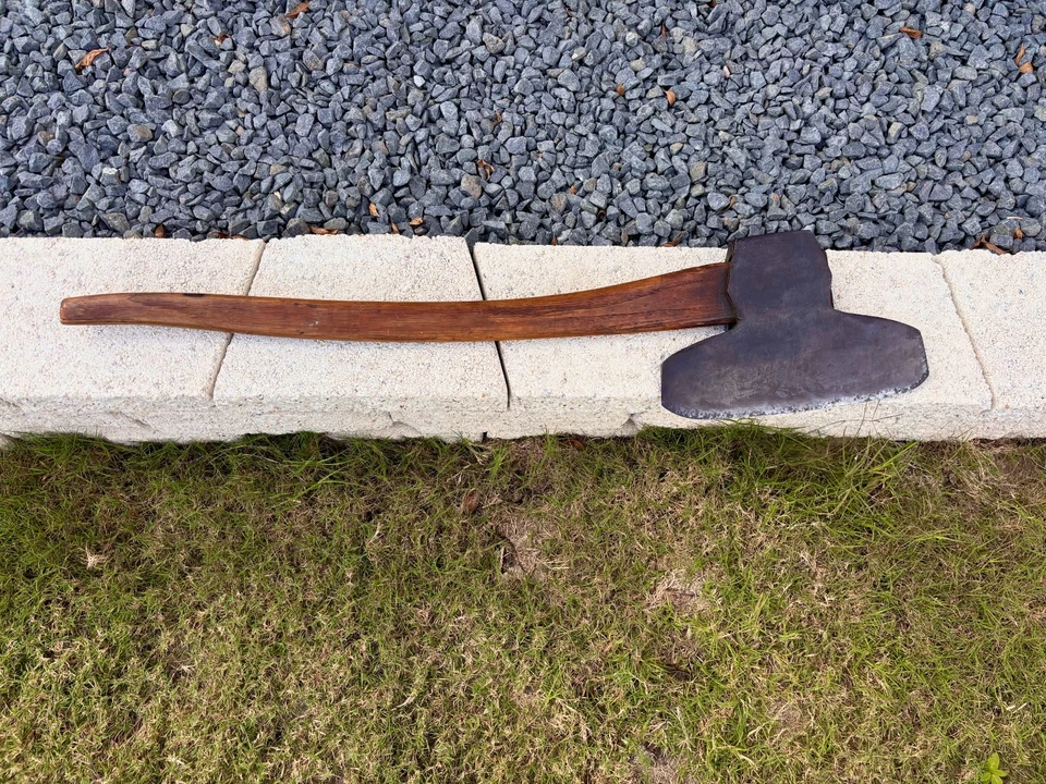 Antigua herramienta de hacha de madera de hacha ancha de tallado genuina de 1800 hoja de 12" - 36" en general Foto 2 de 4