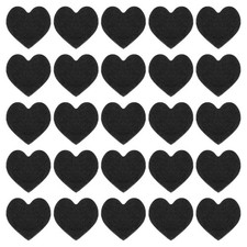 Felt Heart Shape Heart Valentine's Day Craft 1Inch x 1Inch Black 100pcs