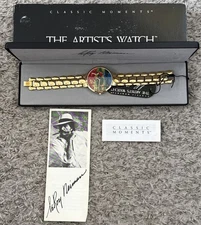 VTG 90s LEROY NIEMAN AUGUSTA GOLF ART IN SPORTS 1990 GOLD WATCH NEW WORKS GREAT!