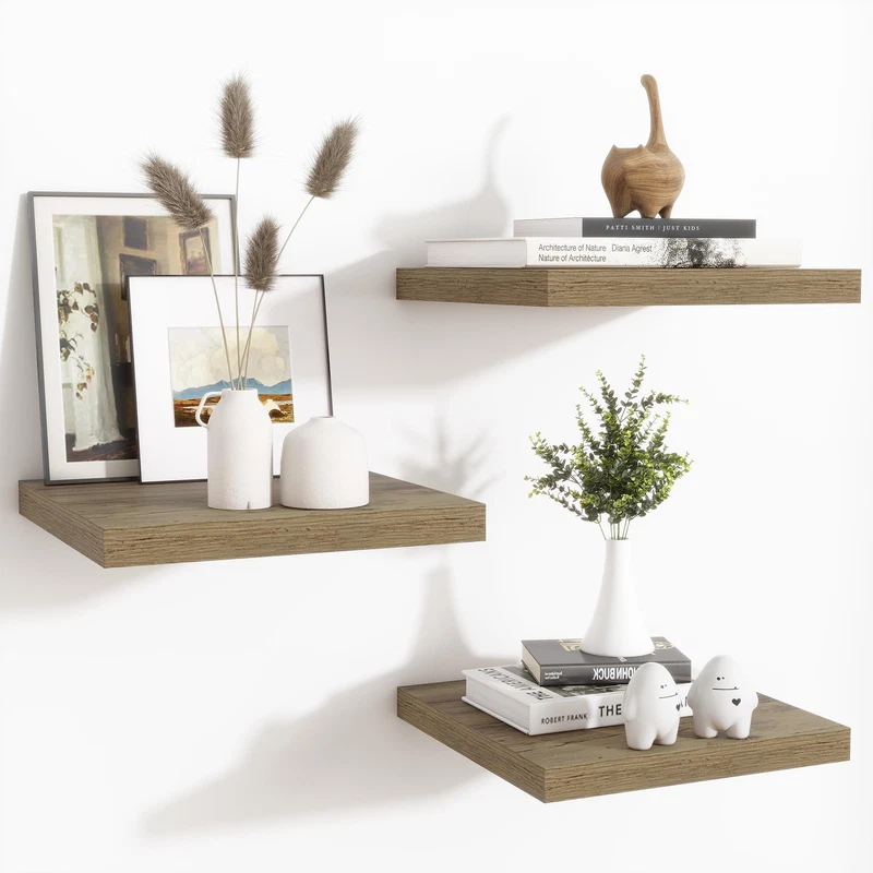 Fun Memories Floating Shelves For Wall - 12 Inch Square Shelves Invisible