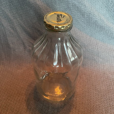 Clear Glass Mini Bottle with Gold Twist-Off Screw Cap Lid
