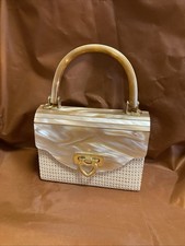 Vintage Lucite And Straw Purse/Handbag