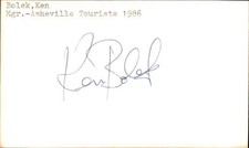 Ken Bolek Signed 3x5 Index Card Cut Tourists Autograph Den