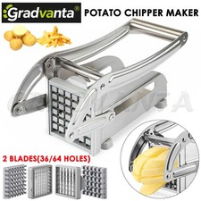 Chip Potato Chipper Maker French Fries Dicer Slicer Chopper Cutter with 2 Blades