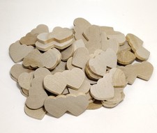 50 Unfinished Wood Double Hearts 1-1/2" x 2-3/4" x 1/4" THK Valentines Craft Art