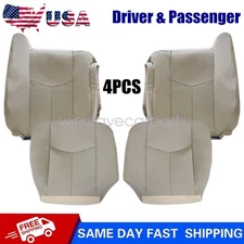 For 2003 2004 2005 2006 Chevy Tahoe Suburban Front Leather Seat Cover Light Tan