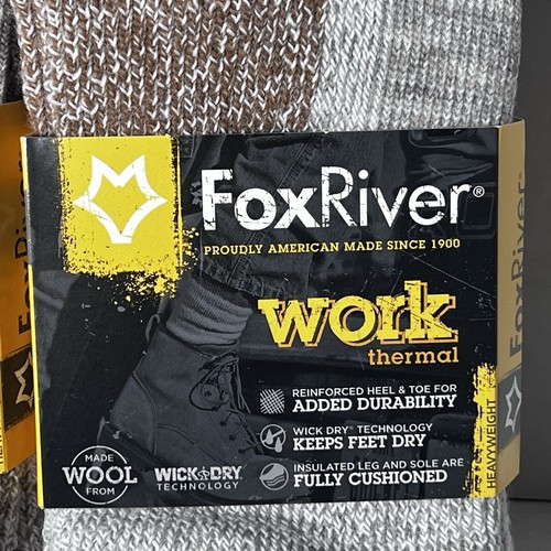 2-Pair Fox River Thermal Wool Blend Work Wick Socks XL Made in USA Size 12-14 - Picture 6 of 14