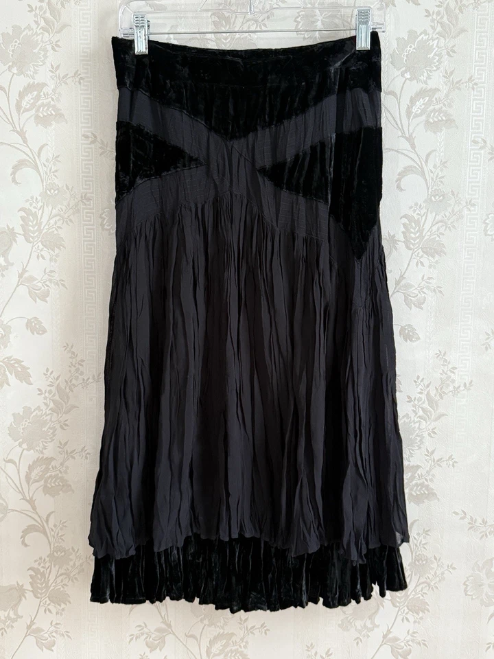 Falda De Colección Alberto Makali Terciopelo Arrugado Talla 6 Gótico Bruja Hada Oscura Cachicho Foto 2 de 4
