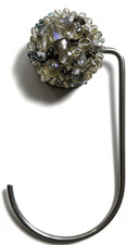 CERUTTI INOX 'Prezioso Bianco' Bag Holder - Stainless Steel - White Crystals