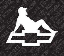 Chevy Thick Mud Flap Guy Funny Vinyl Decal Sticker Car Truck Chevy Bowtie