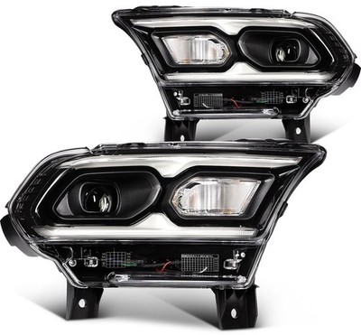 For 2021-2024 Dodge Durango Black LED Black Headlights Assembly Pair Set