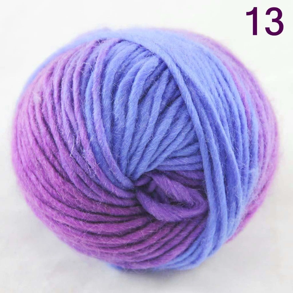 LOTE DE VENDA de 8 novelos X 50g NOVO robusto colorido tricô manual pontuações fio de lã 13 - Imagem 3 de 4