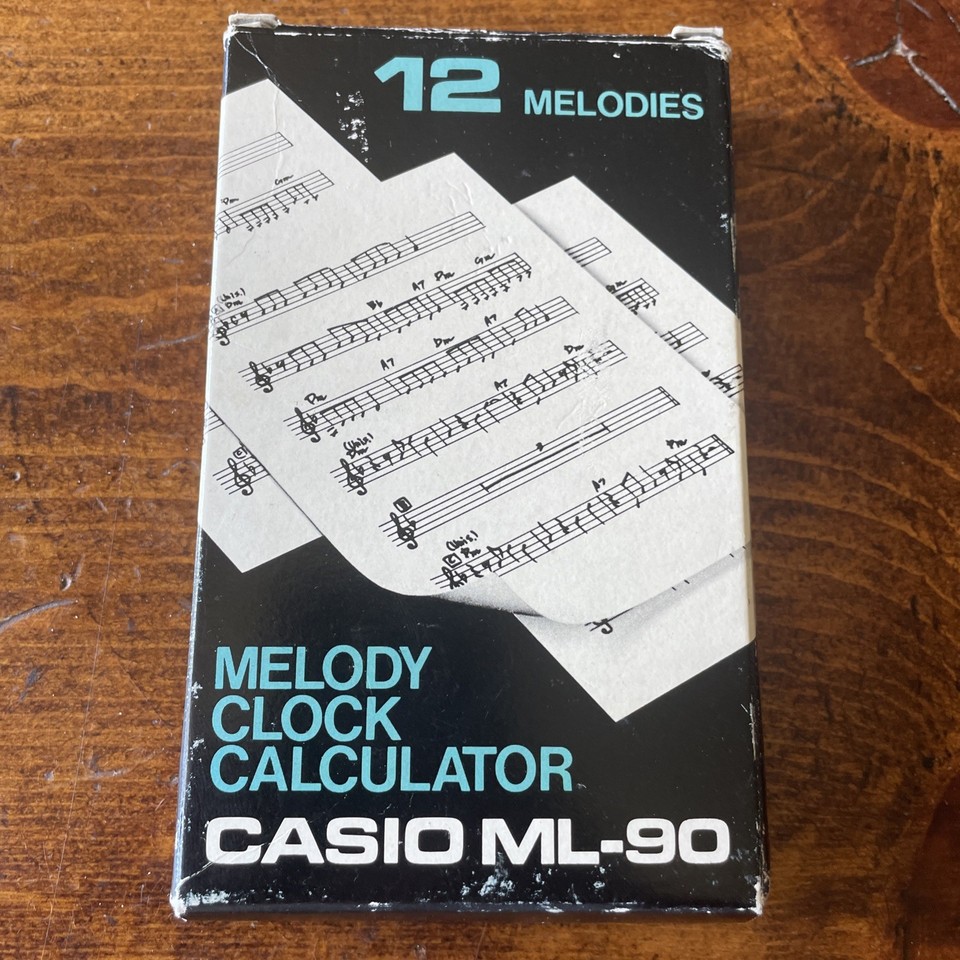 Vintage Casio ML-90 Melody Pocket Calculator w/ Case Box Manual NOS? UNTESTED