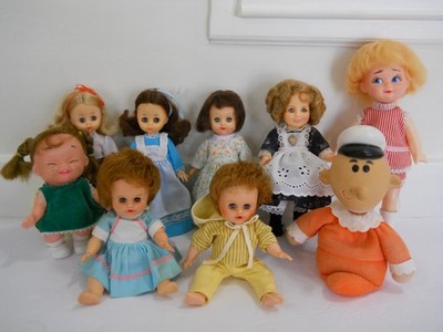 Vintage 1950-70s Doll Lot Hong Kong Cosmopolitan Ideal Cheer Dakin orig clothes