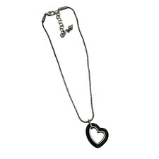 Collana reversibile Brighton Metro ciondolo cuore tono argento cuore marrone