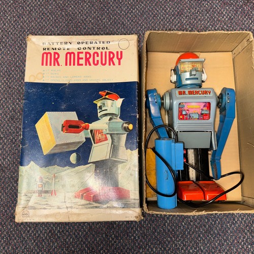 Mr. Mercury Vintage Roboter batteriebetrieben mit Fernbedienung & Box - Marx