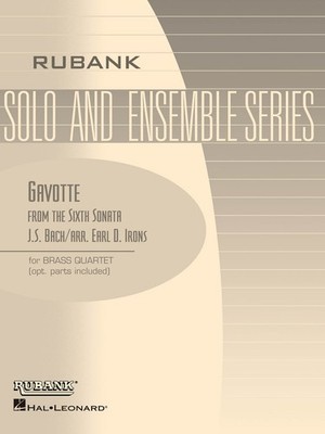 Bach Gavotte from Sixth Sonata for Brass Quartet Contest Sheet Music Rubank Book