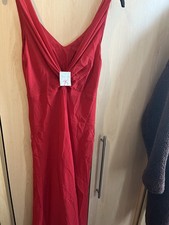Red Pattern Dress Uk Size 10 Pre-owned 