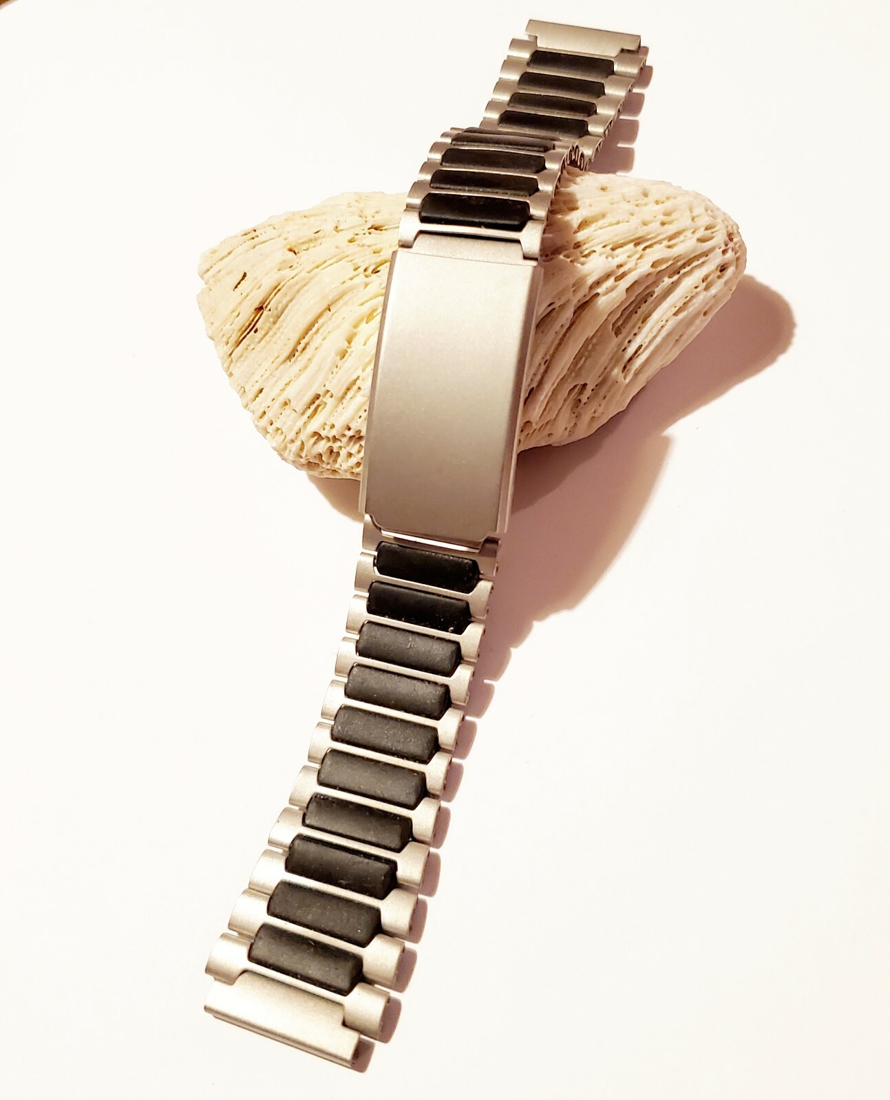 NOS Unused Vintage stainless steel Watch Band Sliding Clasp 20mm Mens