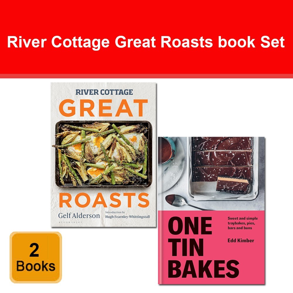 River Cottage Great Roasts Gelf Alderson, One Tin Bakes Edd Kimber 2 Books Set