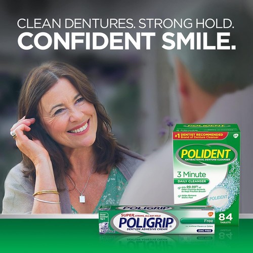 Super Poligrip Zinc Free Denture and Partials Adhesive Cream, 2.4 Ounce (Pack of - Picture 7 of 12