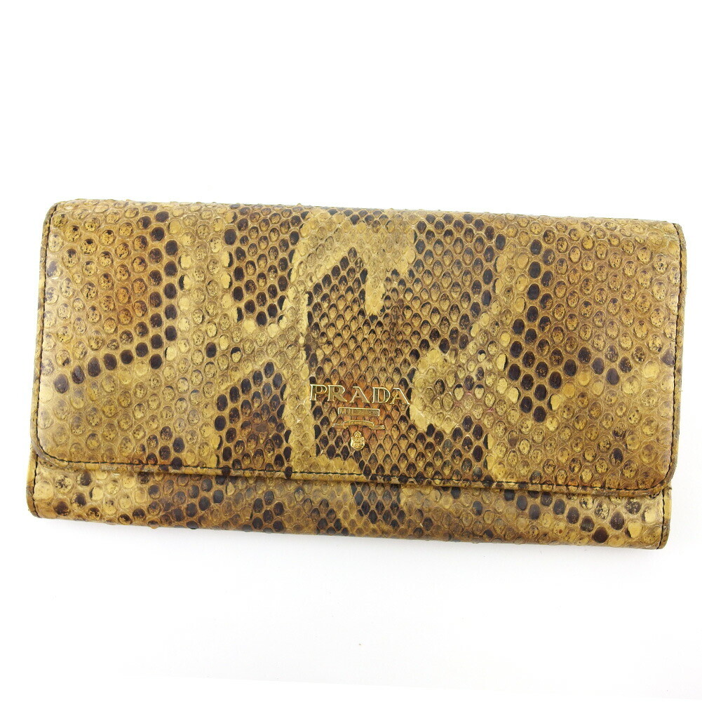 Prada Wallet Python Beige Python Leather Authenti… - image 1