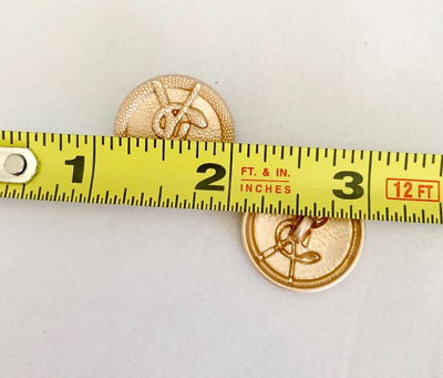 Yves Saint Laurent Buttons Set of 5 23mm Gold Tone Metal YSL Yves Saint Laurent Buttons Set of 5 23mm Gold Tone Metal YSL