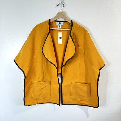 NWT Laundry by Design Poncho Cape One Size Felt Microfiber Yellow Shrug Sweater