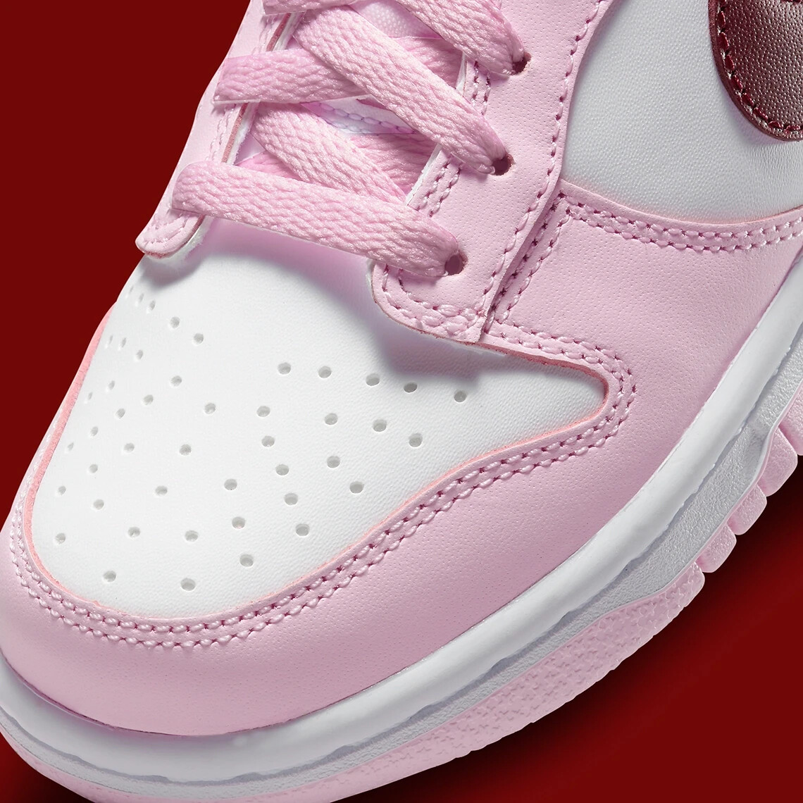 Nike Dunk Low Pink Foam Red White CW1590-601 GS Size 5Y-6.5Y