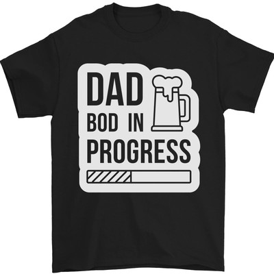 Dad Bsb IN Progress Lustig Vatertag Körper Herren Maglietta 100% Baumwoll