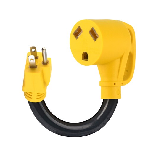 15 Amp to 30 Amp RV Adapter Cord 12 Inch, 5-15P to TT-30R Dogbone Electrical - Picture 2 of 7