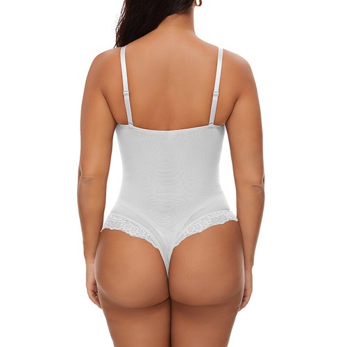 Women Fajas Lace Body-hugging Shapewear Tummy Control Thong Bodysuit Body Shaper - Picture 11 of 14