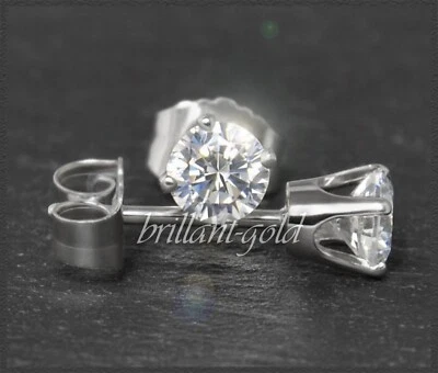 585 Gold Brillant Stecker mit 2,05ct; River E & Si2-3; Damen Weißgold Ohrstecker - Bild 1 von 4