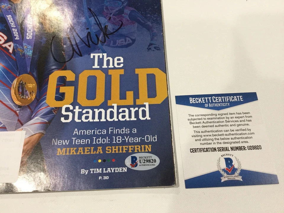 Mikaela Shiffrin Signed Autographed Full Sports Illustrated SI Beckett BAS COA b - Image 3 of 4