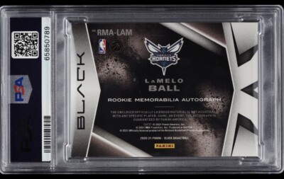2020 Panini Black Lamelo Ball Silver RC Rookie Dual Patch /25 PSA 