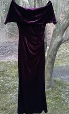 Vince Camuto Women’s Sz 4 Deep Rich Purple Velvet Off The Shoulder Formal Dress