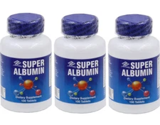 3 Bottles Super Albumin 500 mg 100 Tablets, FRESH, Make In USA, FREE US SHIPPING