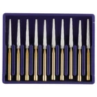10Pcs/Box Dental Orthodontic Carbide Burs Debonding Finishing Tapper FG 8104